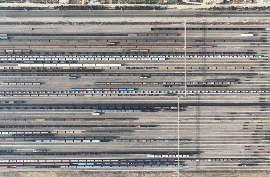 新丰镇车站(航拍图)。丁极摄